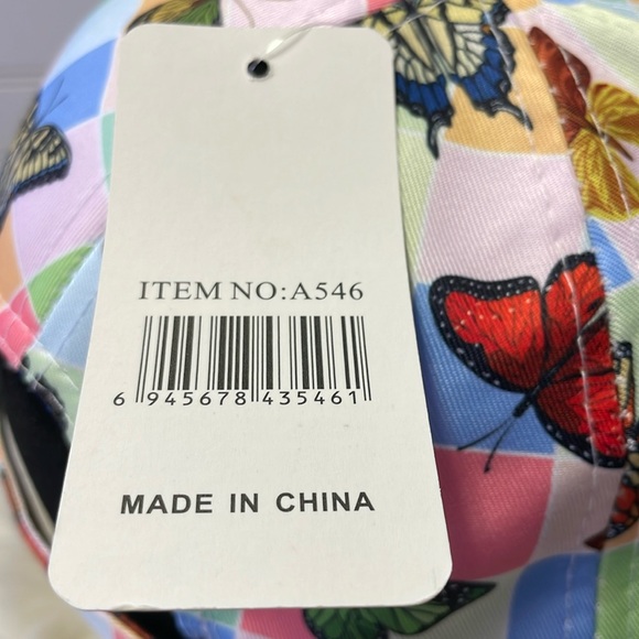 Butterfly 🦋 Pastel Colorblocked with Multicolored Butterflies Baseball Cap - Picture 5 of 12